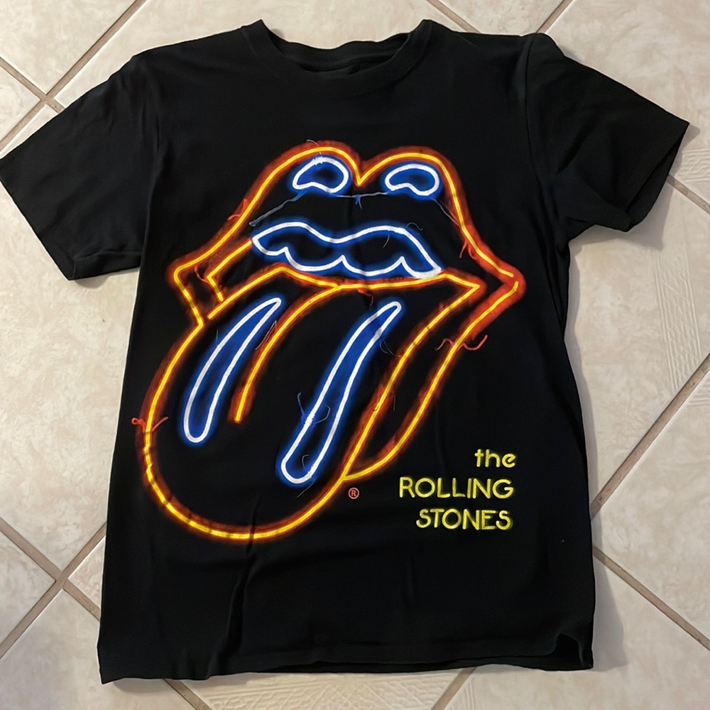 Vintage Rolling Stones Neon Mouth Tee Size Medium